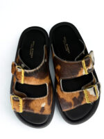 COW PRINT DOUBLE STRAP SANDALS - Image 3