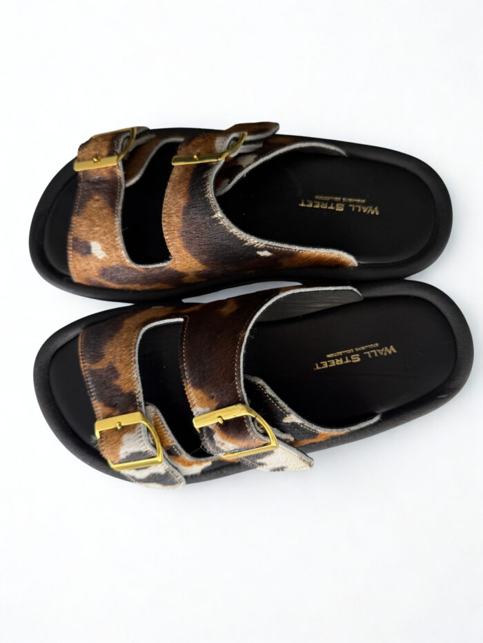 COW PRINT DOUBLE STRAP SANDALS - Image 2