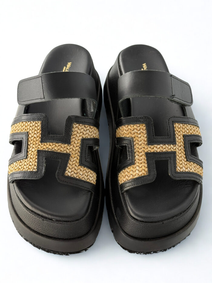 BLACK RAFFIA PLATFORMS - Image 2