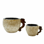 CERAMIC MUG WITH SEAHORSE HANDLE – BEIGE