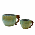 CERAMIC MUG WITH SEAHORSE HANDLE – TURQUOISE