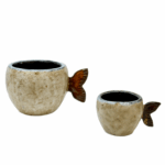CERAMIC MUG WITH FISH TAIL HANDLE – BEIGE