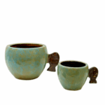 CERAMIC MUG WITH FISH HANDLE – TURQUOISE
