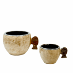 CERAMIC MUG WITH FISH HANDLE – BEIGE