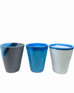 CERAMIC WATER GLASS – WHITE & BLUE - Image 3