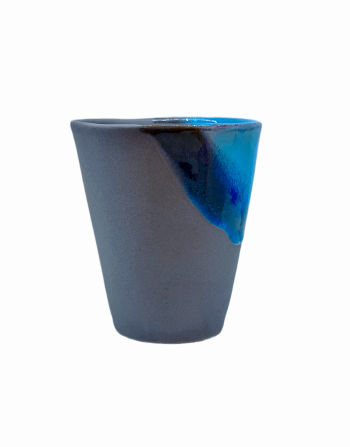 CERAMIC WATER GLASS – GREY BLUE - Image 1