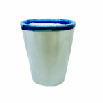 CERAMIC WATER GLASS – WHITE & BLUE