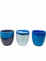 CERAMIC WINE GLASS - WHITE & BLUE - Image 2