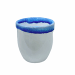 CERAMIC WINE GLASS - WHITE & BLUE