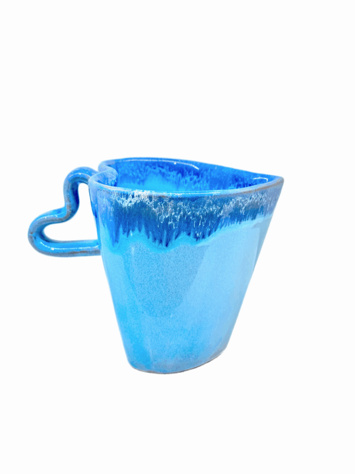 HEART CERAMIC MUG - BLUE - Image 1