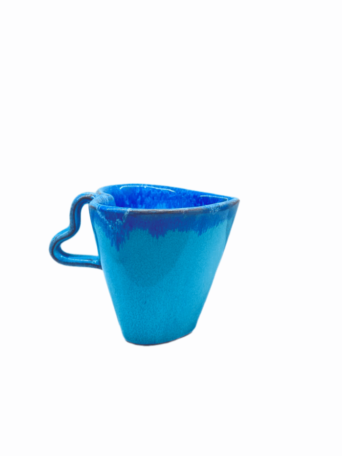 HEART CERAMIC SMALL MUG - BLUE - Image 1