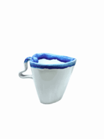 HEART CERAMIC SMALL  MUG - WHITE & BLUE