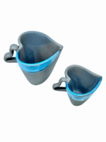 HEART CERAMIC MUG - GREY & BLUE - Image 2