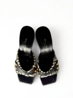 BLACK & WHITE HEEL MULES - Image 3