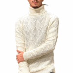WHITE KNITTED TURTLENECK
