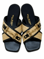 RAFFIA SLIDES WITH GOLD DETAIL - Image 3