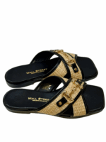 RAFFIA SLIDES WITH GOLD DETAIL - Image 4