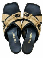 RAFFIA SLIDES WITH GOLD DETAIL - Image 2