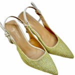 STRAW SLINGBACK HEELS
