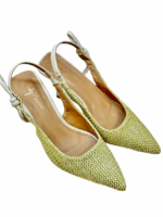 STRAW SLINGBACK HEELS