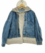 OVERSIZED DENIM JACKET WITH HOODIE