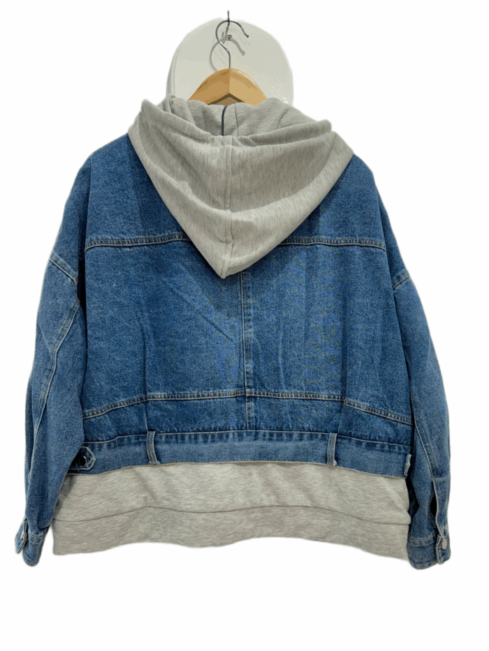 OVERSIZED DENIM JACKET WITH HOODIE - Image 2