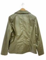 KHAKI LEATHER-LOOK JACKET - Image 4