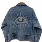 DENIM JACKET WITH CRYSTAL EYE DETAIL