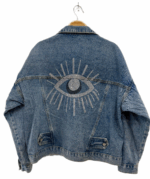 DENIM JACKET WITH CRYSTAL EYE DETAIL