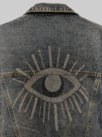 DENIM JACKET WITH CRYSTAL EYE DETAIL - Image 4