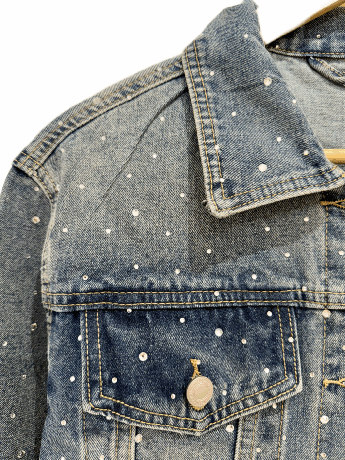 CROPPED DENIM JACKET WITH RHINESTONES - Image 5