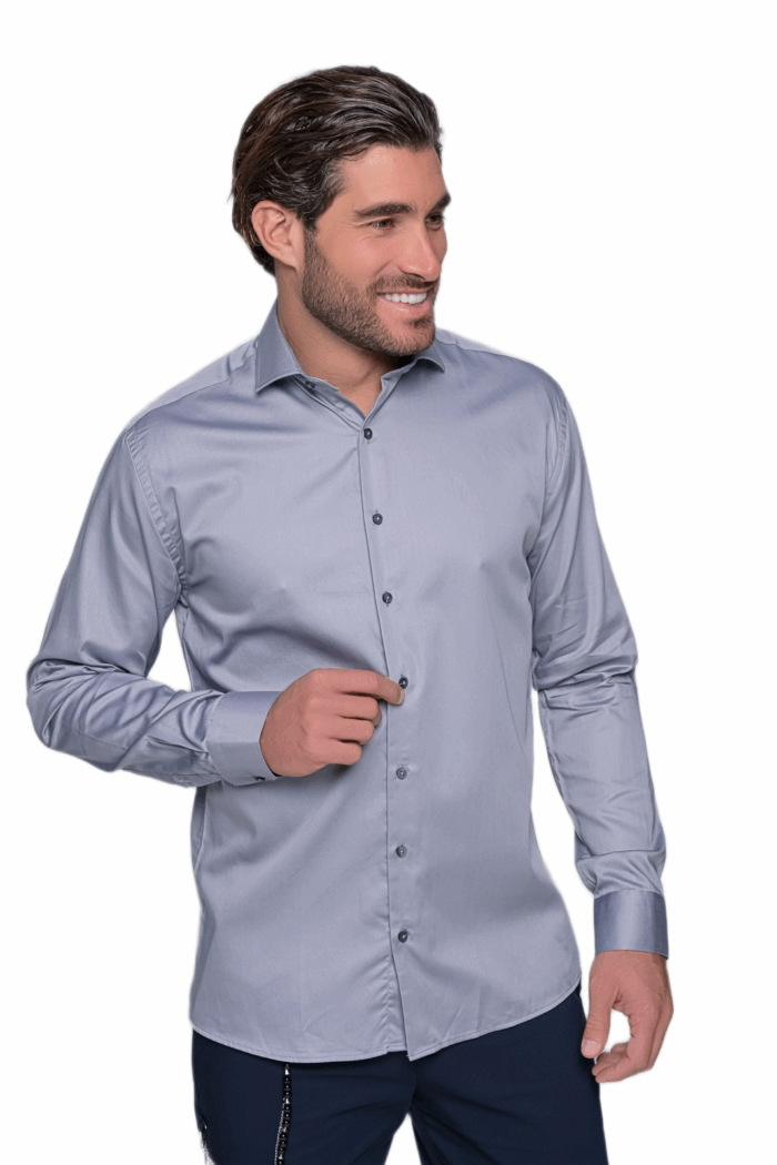 SLIM FIT GREY SHIRT - Image 5