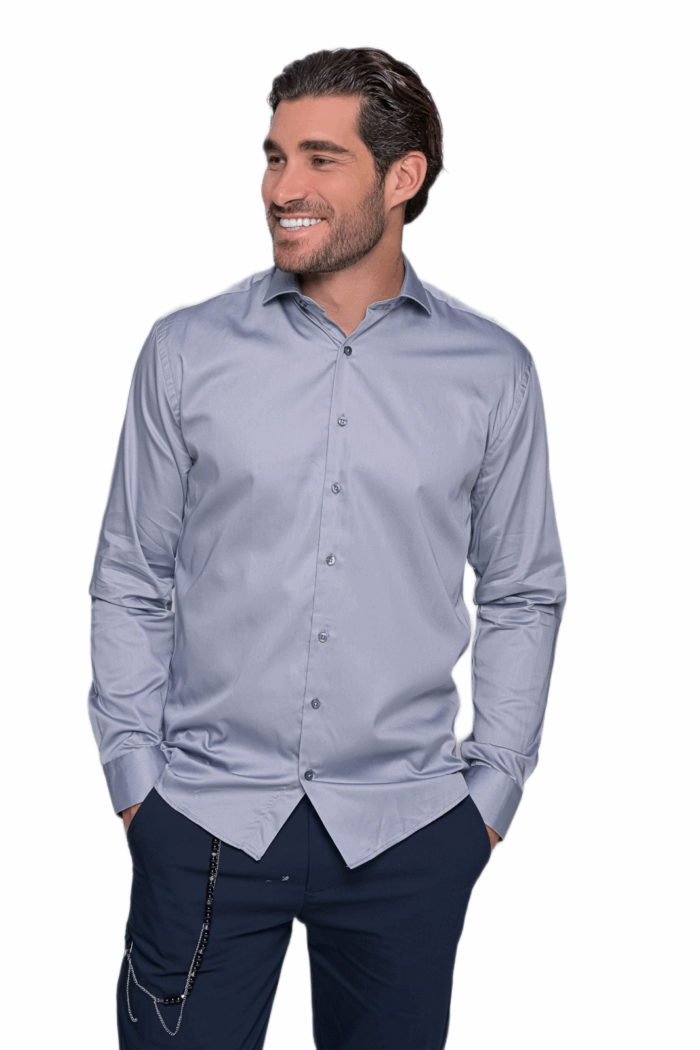 SLIM FIT GREY SHIRT - Image 1