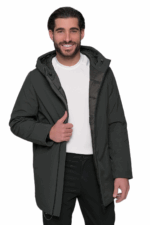 KHAKI HOODED WINTER JACKET - Image 4