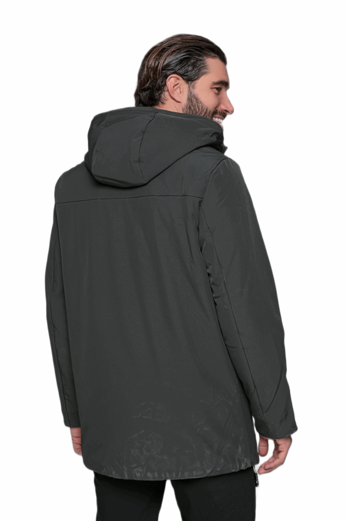KHAKI HOODED WINTER JACKET - Image 2
