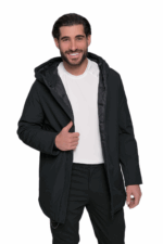 BLACK HOODED WINTER JACKET - Image 4