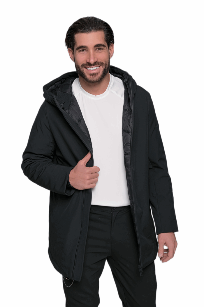 BLACK HOODED WINTER JACKET - Image 4