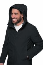 BLACK HOODED WINTER JACKET - Image 2