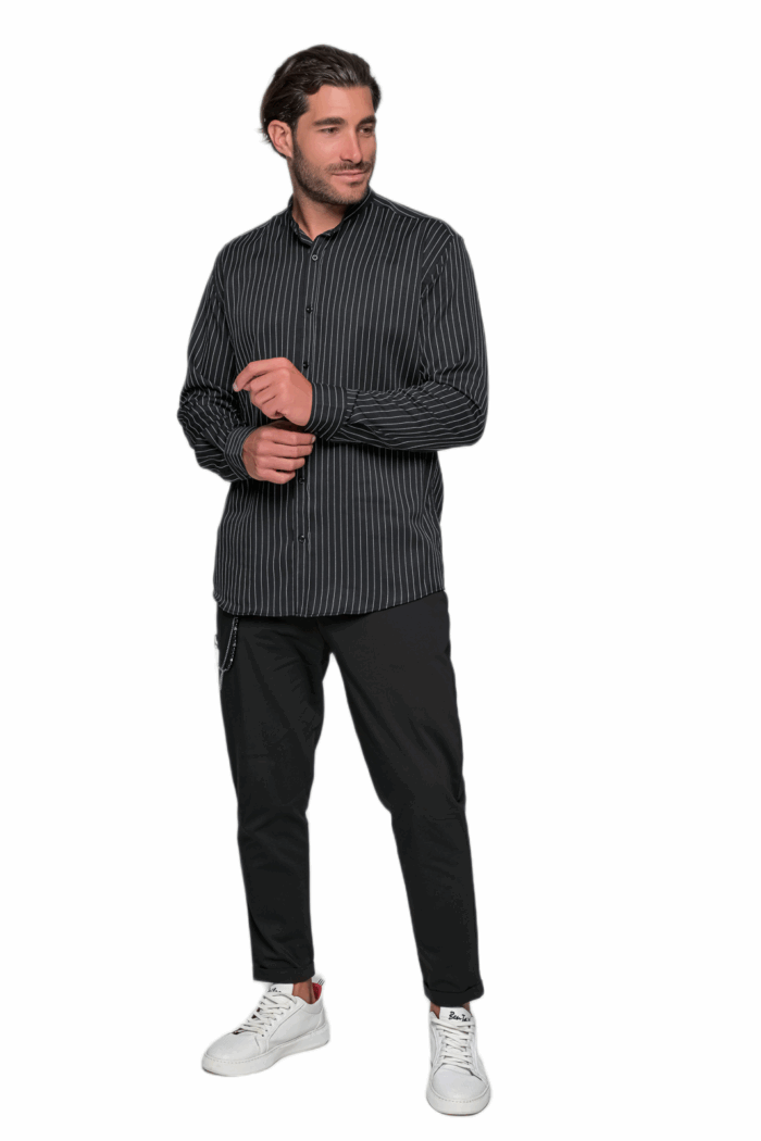 BLACK STRIPED SHIRT - Image 2