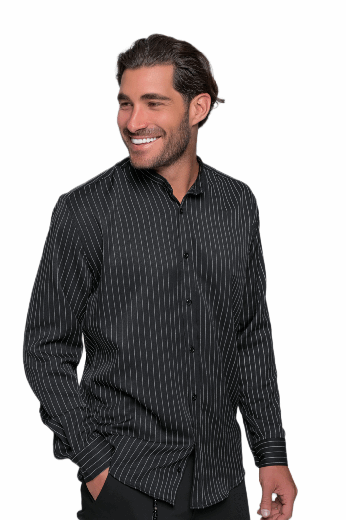 BLACK STRIPED SHIRT - Image 1