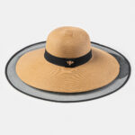 BROWN STRAW HAT W/ BLACK DETAILS