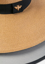 BROWN STRAW HAT W/ BLACK DETAILS - Image 3