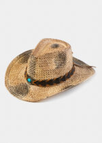 COWBOY STYLE HAT W/ BRAIDED HATBAND
