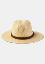 MIXED BEIGE PANAMA STYLE HAT W/ LEATHER BELT - Image 2