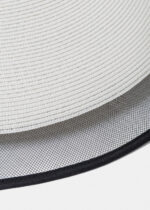 WHITE STRAW HAT BLACK DETAILS - Image 4