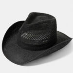 BLACK KNITTED COWBOY HAT