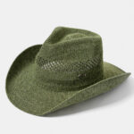 GREEN KNITTED COWBOY HAT