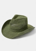 GREEN KNITTED COWBOY HAT