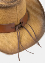 BROWN COWBOY STYLE HAT BLUE DETAILS - Image 4