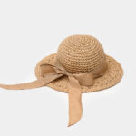 BROWN STRAW HAT W/ BROWN RIBBON